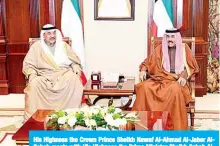  ??  ?? His Highness the Crown Prince Sheikh Nawaf Al-Ahmad Al-Jaber AlSabah meets with His Highness the Prime Minister Sheikh Sabah AlKhaled Al-Hamad Al-Sabah.