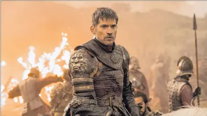  ?? AP PHOTO ?? Although viewership is down, Canadians are still watching “Game of Thrones.’’ This image released by HBO shows Nikolaj Coster-waldau as Jaime Lannister in an episode of “Game of Thrones” which aired Aug. 6.