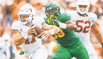  ?? USA TODAY SPORTS ?? Texas quarterbac­k Sam Ehlinger (11) needs more consistenc­y from Longhorn wide receivers.