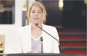  ??  ?? La ministre du Patrimoine, Mélanie Joly. - Archives