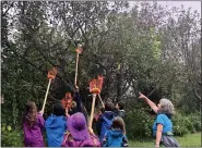  ?? ?? COURTESY OF COURTNEY DIENER-STOKES Students pick apples in the orchard at the Kimberton Waldorf School garden.