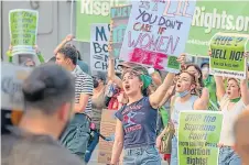  ?? ?? A protest march in Los Angeles over abortion rights.