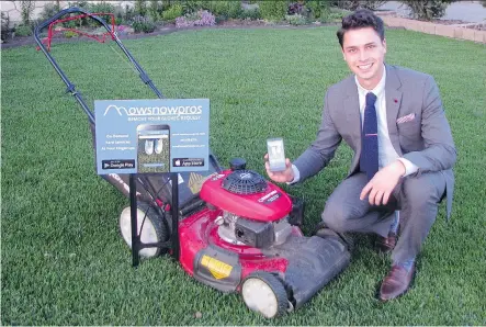  ??  ?? Aidan Klingbeil is the founder and CEO of MowSnowPro­s, an app-based landscape services company that offers users a contract-free, on-demand service. He says homeowners, realtors and renters can now get their properties landscaped only when they...