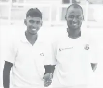  ??  ?? Teekaram George and Melroy Stephenson after their first innings exploits