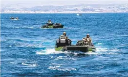  ?? STAFF SGT. KASSIE MCDOLE 15TH MARINE EXPEDITION­ARY UNIT ?? The sinking of an amphibious assault vehicle during a training exercise off San Clemente Island on July 30 killed eight Marines and one sailor.