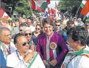  ?? COURTESY: CANADA PMO ?? Canadian Prime Minister Justin Trudeau at the India Day Parade in Montreal on Sunday.