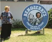  ?? TSAFRIR ABAYOV/AP 2021 ?? A visitor strikes a pose at the Ben & Jerry’s plant in Be’er Tuvia, Israel. The product will be sold again in east Jerusalem and the occupied West Bank.