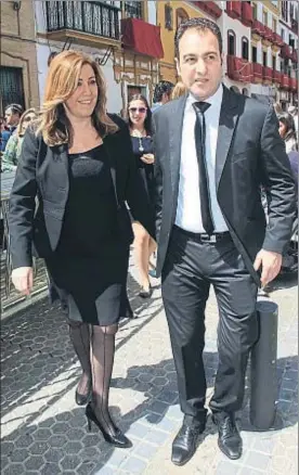  ?? UJS / GTRES ?? Susana Díaz y su marido, José María Moriche, en Sevilla