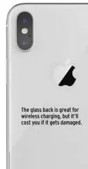  ??  ?? The glass back is great for wireless charging, but it’ll cost you if it gets damaged.