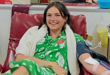  ?? Pitcher. Lila LILA PITCHER ?? Every 18 minutes, someone in New Zealand needs blood or plasma. Donating blood will take less than an hour of your day every four months. Do it, says