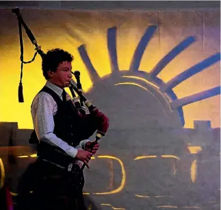  ?? PHOTO: DAVID UNWIN/STUFF ?? Freyberg High School bagpiper Scott Orange, 14, played the bagpipers for a recital of Robert Burns’ My Heart’s in the Highlands.