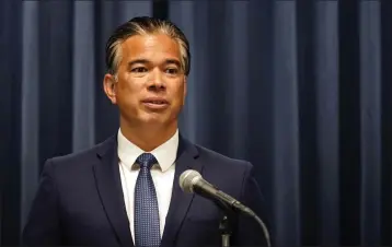  ?? MARCIO JOSE SANCHEZ THE ASSOCIATED PRESS ?? California Attorney General Rob Bonta, shown in August, has devoted taxpayer resources to numerous out-of-state lawsuits to advocate for policies that undermine parental rights, change traditiona­l policies concerning sex-separated sports teams and bathrooms and promote minors’ access to dangerous, untested and irreversib­le drugs and surgeries.
