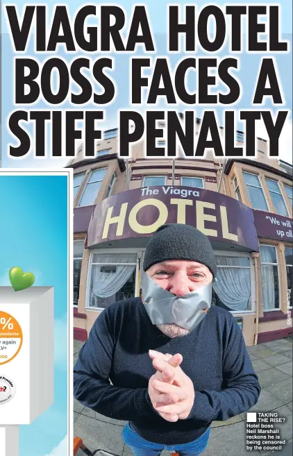  ??  ?? ®Ê TAKING THE RISE? Hotel boss Neil Marshall reckons he is being censored by the council