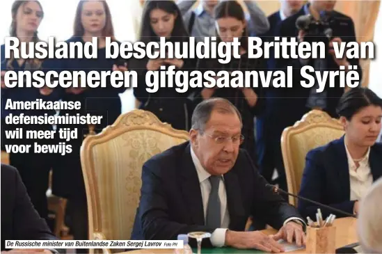  ?? Foto PH ?? De Russische minister van Buitenland­se Zaken Sergej Lavrov