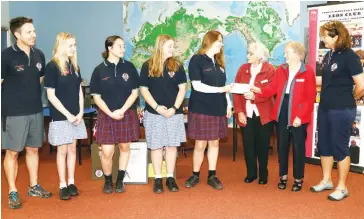  ??  ?? Drouin Secondary College Leos Club donated to St Vincent de Paul Society Drouin branch. From left Bernie Walsh, Jess Powell-Cavalar, Halle Braybon, Ruby Kelly, Caitlyn Warriner, Frances Godfrey and Isabel McLean of St Vincent de Paul Society and Gita Walker.