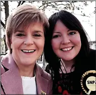  ??  ?? Campaign trail: Natalie McGarry with Nicola Sturgeon, above; the MP yesterday, right