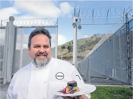  ?? Photos: KEVIN STENT/FAIRFAX NZ ?? Wellington chef Martin Bosley with a delectable steamed venison loin prepared by inmates for a tasting in advance of its sell-out evenings for the Wellington On a Plate food festival event later this month.
