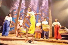  ??  ?? Erivo, centre, leads the cast of ‘The Color Purple’ on Broadway. — WP-Bloomberg photo