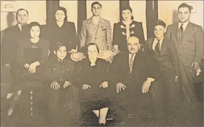  ?? SUBMITTED PHOTOS ?? Pictured above is Rahey family portrait. From left to right are Eva Shwery, J. R., Deebie, Richard, Carl, and standing left to right are “Oolie” (Nicholas), Isabel Kattas, Raymond, Marie Kassouf, and Icer (Arthur).