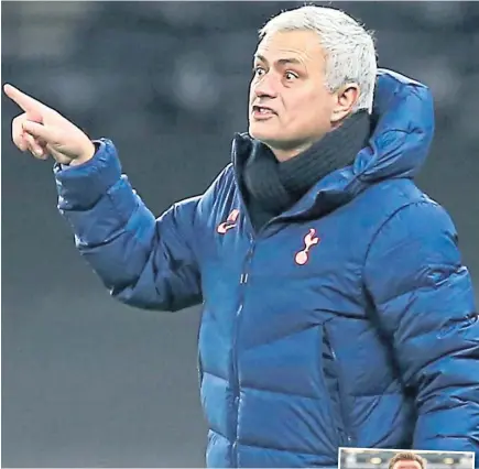  ??  ?? Jose Mourinho is focused on Spurs’ battle to finish in the top four.