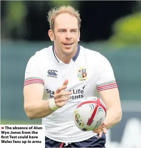  ??  ?? > The absence of Alun Wyn Jones from the first Test could have Wales fans up in arms