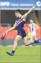  ?? Picture: AAP ?? Clutch: Moama’s Lachie Schultz slotted a late goal to seal the four points.