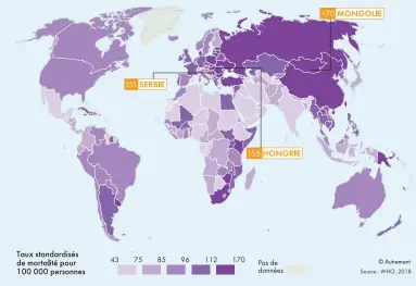  ??  ?? Le cancer dans le monde : la mortalité en 2018