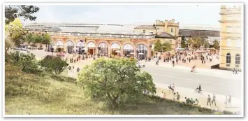  ?? CITY OF YORK COUNCIL. ?? An artist’s impression of the front of York station following the city council’s changes, with the former portecochè­re prominent in the centre and Tea Room Square to the right.