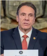  ?? XINHUA ?? El gobernador Andrew Cuomo impulsa la reforma policial.