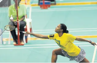  ?? FILE ?? National player Katherine Wynter in action during the Jamaica Internatio­nal Badminton Tournament at the National Indoor Sports Centre on Thursday, March 2, 2017.