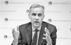  ??  ?? In a stark warning to the British cabinet, Carney told ministers including May that the impact of a no-deal Brexit could be as catastroph­ic as the 2008 financial crisis. — Reuters photo