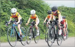  ??  ?? n TAKING A LEAD: Hillingdon Slipstream­ers in action during the British Cycling National Youth Circuit Series.