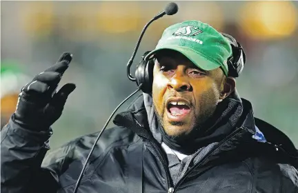  ?? AL CHAREST/FILES ?? Former Saskatchew­an Roughrider­s head coach Corey Chamblin is back in the CFL as the defensive co-ordinator, secondary coach and assistant head coach of the Argonauts under new head man Marc Trestman. Chamblin says Toronto’s new defence will play smart...
