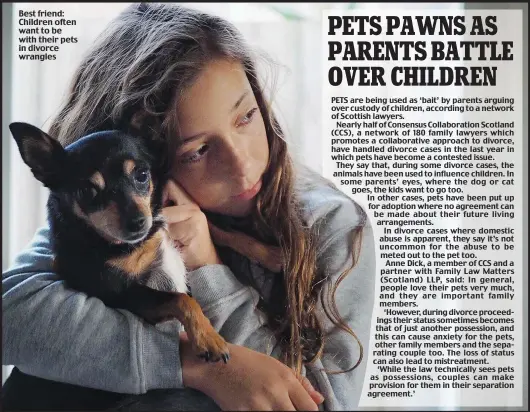  ??  ?? Best friend: Children often want to be with their pets in divorce wrangles