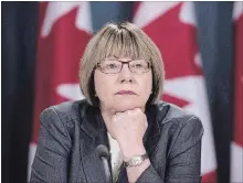  ?? ADRIAN WYLD THE CANADIAN PRESS FILE PHOTO ?? Anne McLellan, the former chair of the federal government’s task force on cannabis is warning the industry to play by the rules when recreation­al cannabis is legalized in Canada.