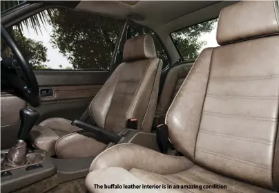  ??  ?? The buffalo leather interior is in an amazing condition