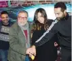  ?? Social media ?? Ramadan TV shows, which were due to air from the end of April, particular­ly badly hit; production of most shut down.
Sherif Mounir and Yasmine, center, were set to work in a series that has been postponed.