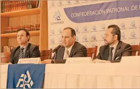  ?? Foto: especial ?? Gustavo de Hoyos Walther, presidente de la Coparmex, ayer, en conferenci­a de prensa.