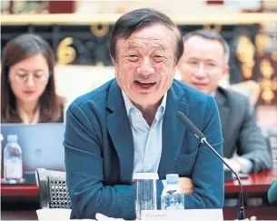  ?? AFP/GETTY IMAGES FILE PHOTO ?? Ren Zhengfei is struggling to prove that Huawei, which he founded 32 years ago with $3,000 of borrowed money, is a private enterprise and independen­t of the Chinese government.