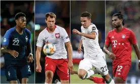  ??  ?? Jeff Reine-Adélaïde, Krystian Bielik, Ismaël Bennacer and Serge Gnabry have all left Arsenal in recent years. Photograph­s by AP and Getty Images. Composite. Jim Powell