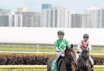  ?? PHOTOS BY RANDY VAZQUEZ/STAFF PHOTOGRAPH­ER ?? Tyler Gaffalione, above left and below, began his career at Gulfstream in 2014. Two days later, in his third start, he won his first race. He went on to lead all apprentice jockeys during that season’s winter meet.