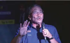  ?? — Bernama photo ?? Hishammudd­in speaks at a press conference.