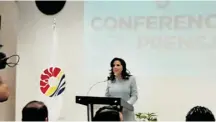  ?? /CORTESÍA ?? Mara Lezama Espinosa, alcaldesa de Cancún, anuncia el convenio en el que se acata el Mando Único