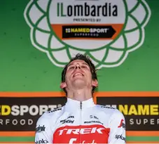  ??  ?? Mollema savours his biggest one-day win at Lombardia