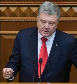  ?? MYKOLA LAZARENKO ?? Ukrainas president Petro Porosjenko.