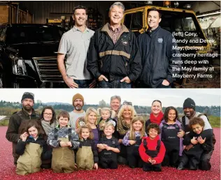  ??  ?? lpepfte) ory, Randy and Derek May; (below) cranberry heritage runs deep with the May family at Mayberry Farms