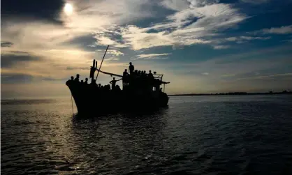  ??  ?? A boat seen last month carrying Rohingya people. Malaysia has long been a favoured destinatio­n for those fleeing Myanmar and refugee camps. Photograph: Chaideer Mahyuddin/AFP/Getty Images