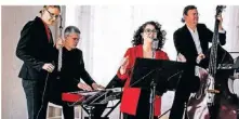  ?? FOTO: ANNE ORTHEN ?? Die Band „Jazzophine“spielte beim Jahresempf­ang des Hellerhofe­r Bürgervere­ins.