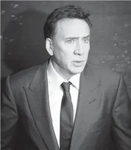  ?? TAYLOR JEWELL/INVISION ?? Actor Nicolas Cage, who is seen April 9 in New York, plays a fun-house mirror version of himself in Tom Gormican’s film “The Unbearable Weight of Massive Talent.”