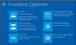  ??  ?? Bootet Windows nicht mehr, setzen Sie es über den Bootmanage­r auf einen früheren Wiederhers­tellungspu­nkt zurück.